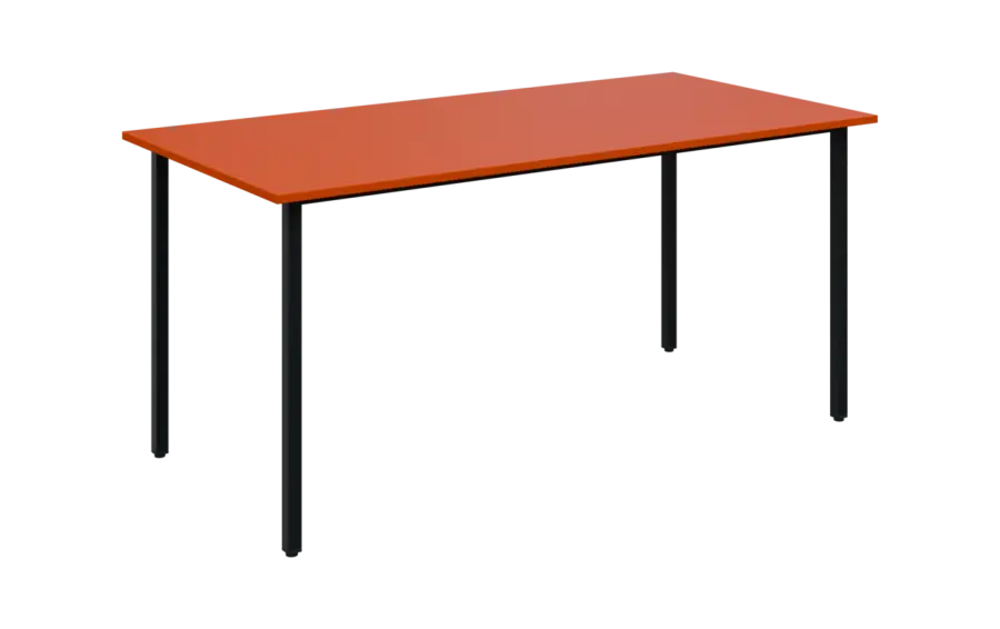 JSB 160N Jídelní stůl 1600 x 800 mm, deska pomeranč / podnož černá